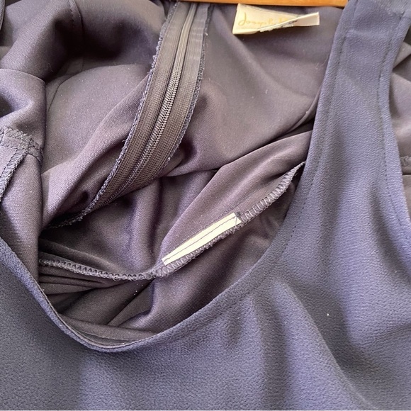 JOSEPH Ribkoff crepe navy blue sheath dress sleeveless timeless classic size 8 - Picture 8 of 15